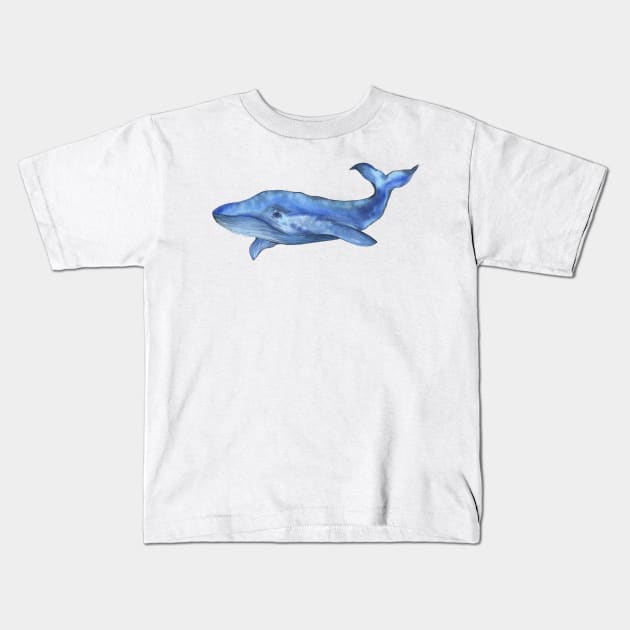 watercolor whale Kids T-Shirt by zeevana